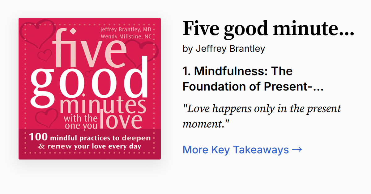 Five Good Minutes with the One You Love | Summary, Audio, Quotes