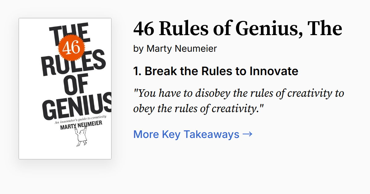 46 Rules of Genius, The | Summary, Quotes, FAQ, Audio