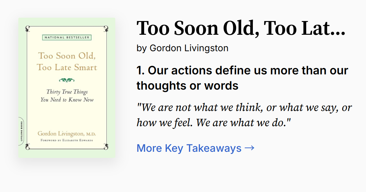 Cover of Too Soon Old, Too Late Smart
