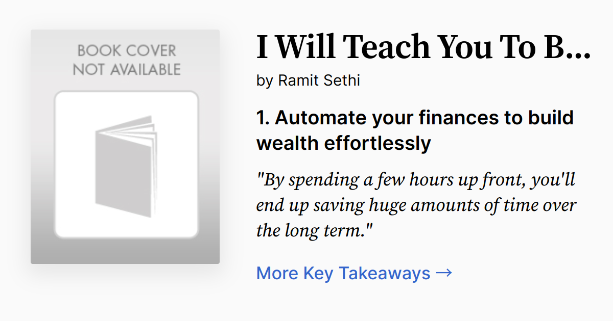 Cover of I Will Teach You to Be Rich