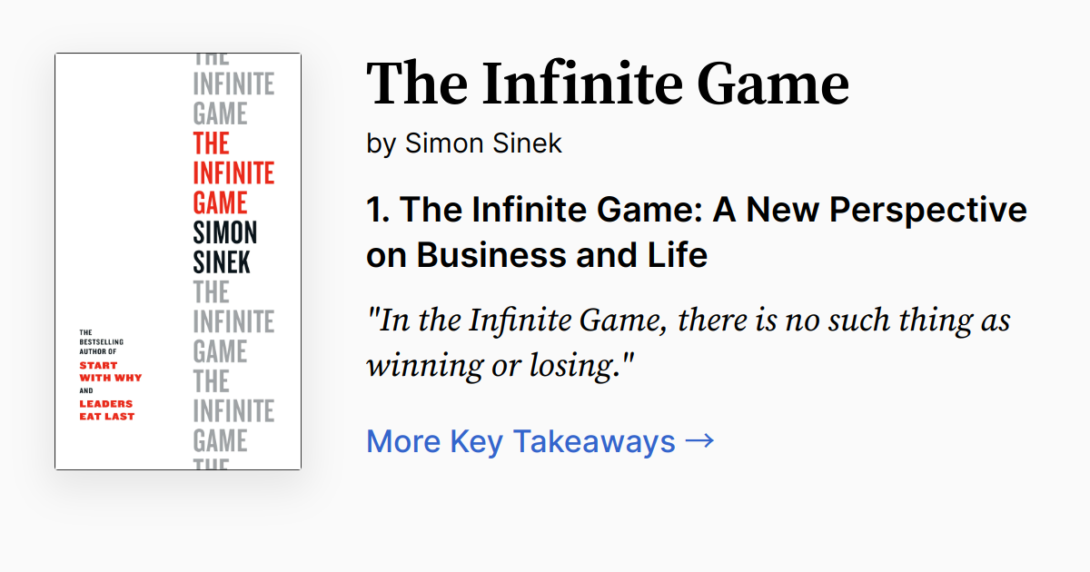 Cover of The Infinite Game