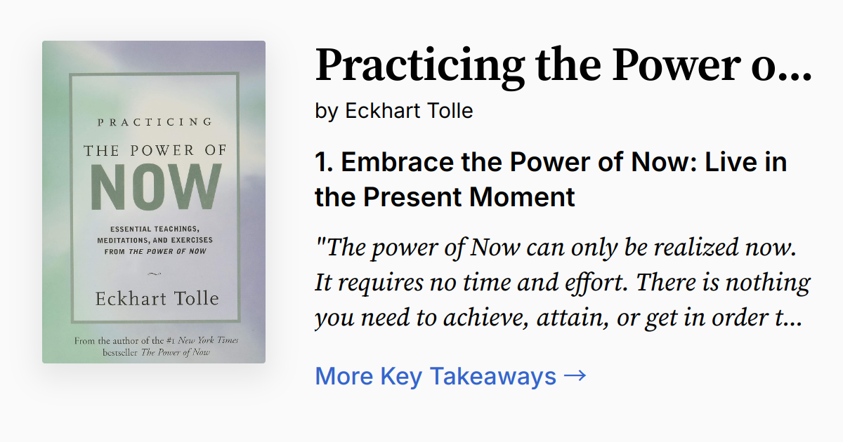 Cover of Practicing the Power of Now