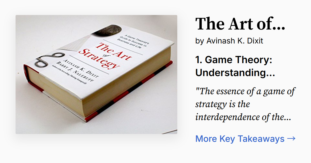 Cover of The Art of Strategy