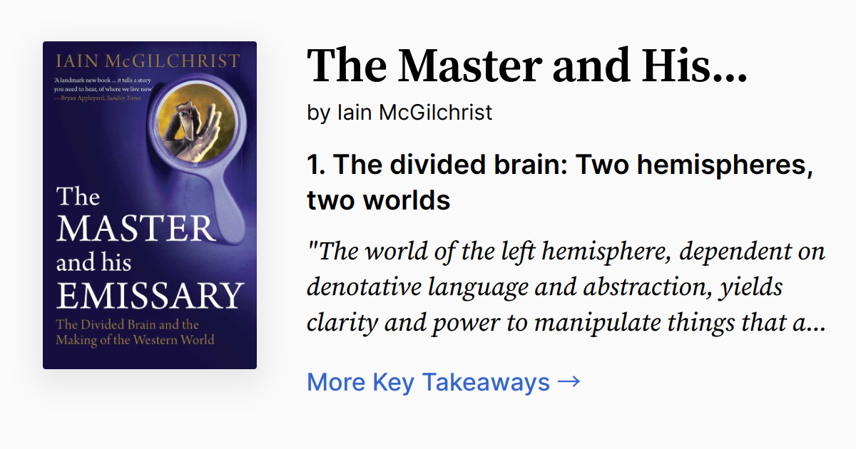 Cover of The Master and His Emissary