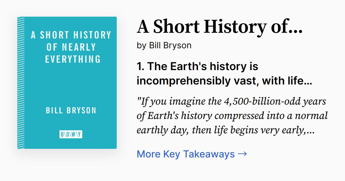 Cover of A Short History of Nearly Everything