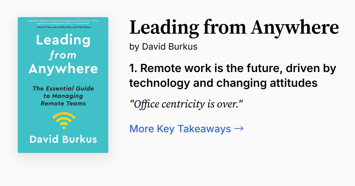 Leading From Anywhere | Summary, Audio, Quotes, FAQ