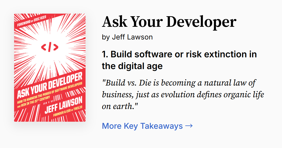Ask Your Developer | Summary, Audio, Quotes, FAQ