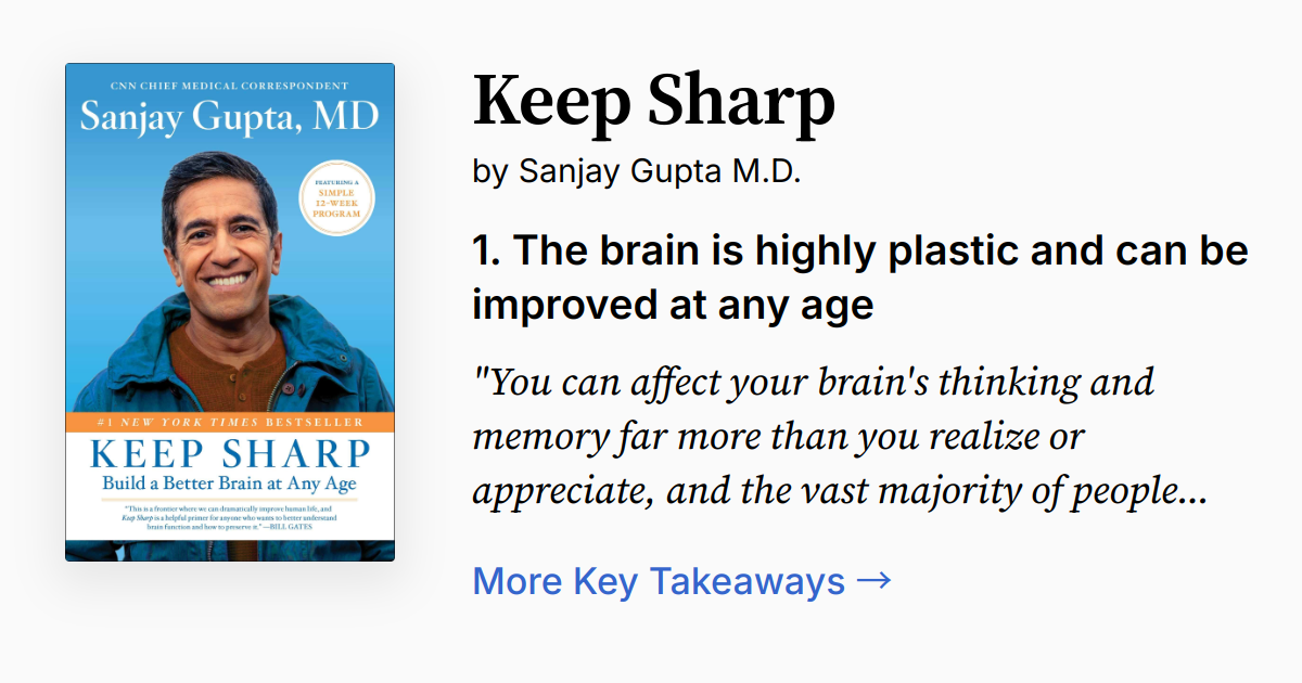 Keep Sharp by Sanjay Gupta | Summary, Audio, Quotes, FAQ