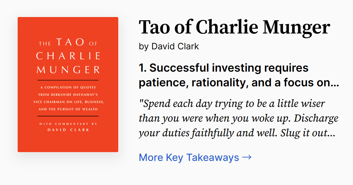 Cover of Tao of Charlie Munger
