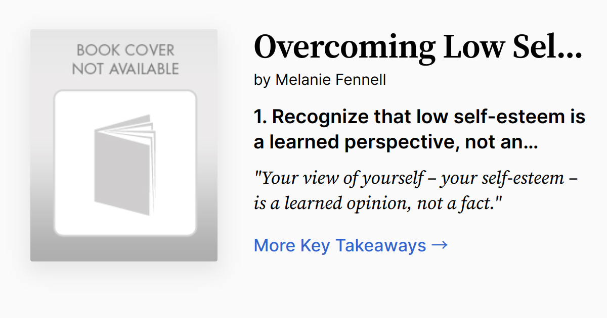 Cover of Overcoming Low Self-Esteem