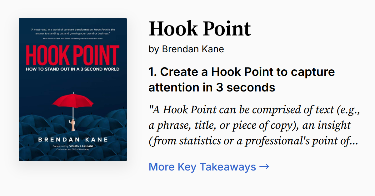Hook Point by Brendan Kane | Summary, Audio, Quotes, FAQ