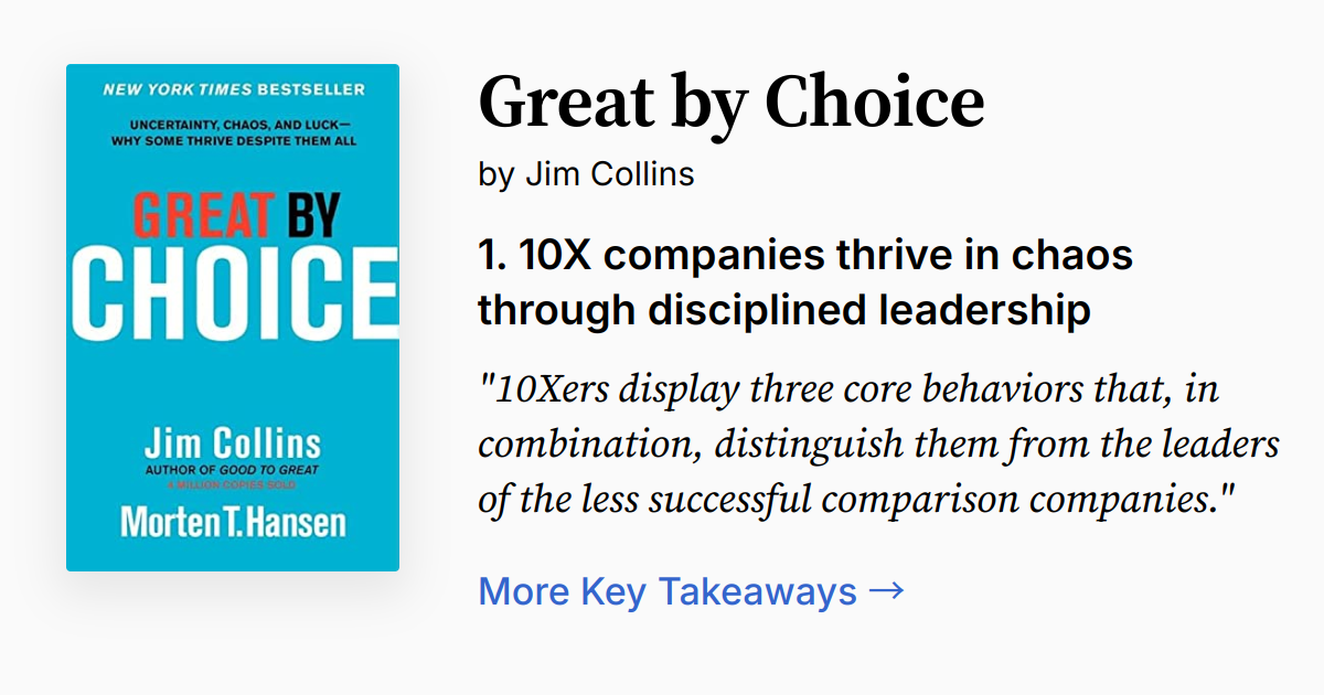 Great by Choice | Summary, Audio, Quotes, FAQ