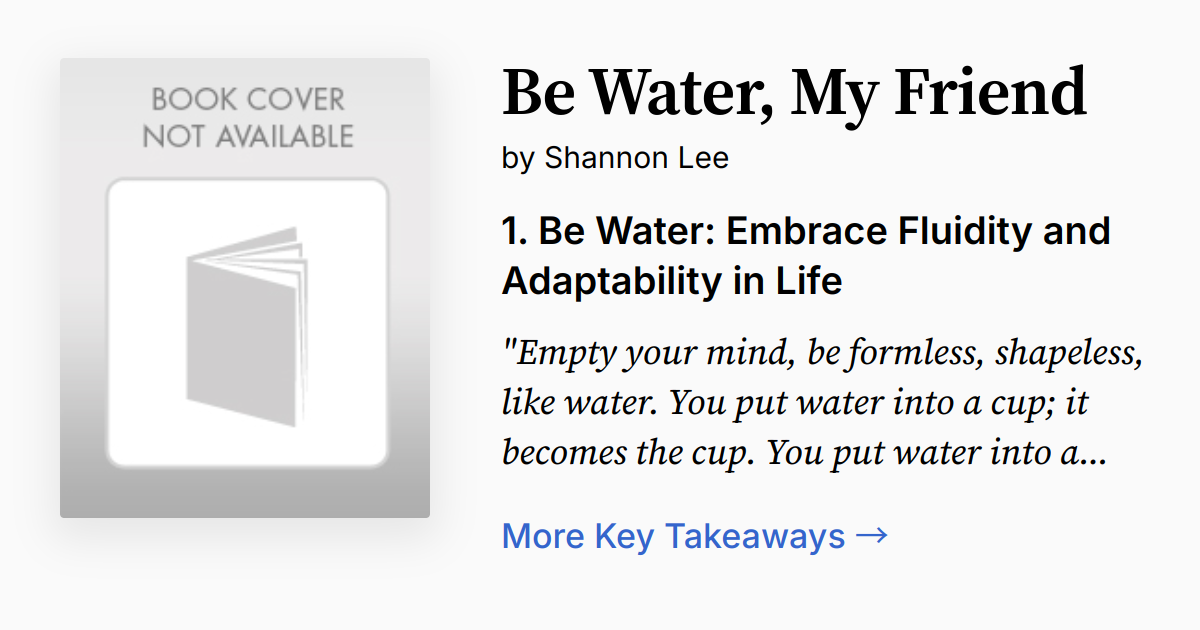 Cover of Be Water, My Friend