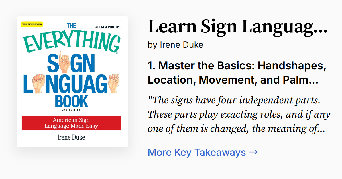 The Everything Sign Language Book | Summary, Audio, Quotes