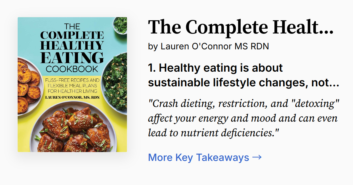 The Complete Healthy Eating Cookbook | Summary, Audio, Quotes