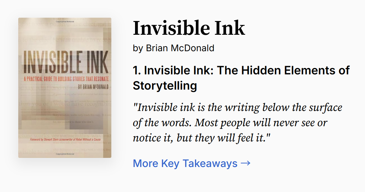 Invisible Ink by Brian McDonald | Summary, Audio, Quotes, FAQ