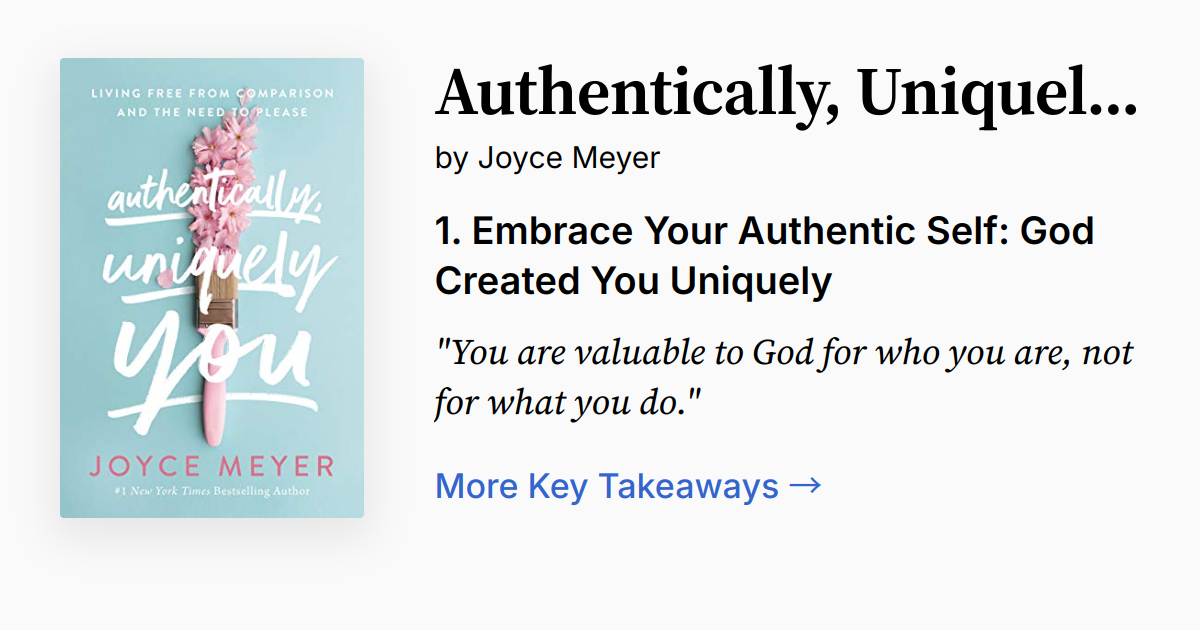 Authentically, Uniquely You | Summary, Audio, Quotes, FAQ