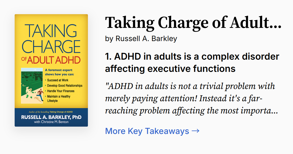 Cover of Taking Charge of Adult ADHD