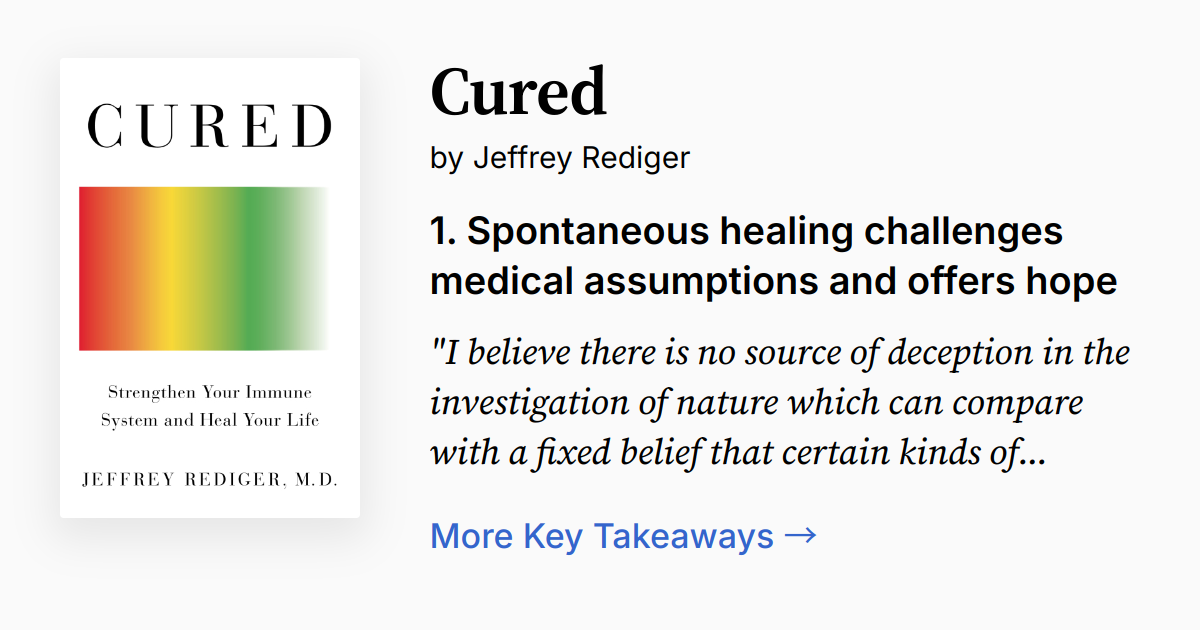 Cured Rediger Cured by Jeffrey Rediger | Summary, Audio, Quotes, FAQ
