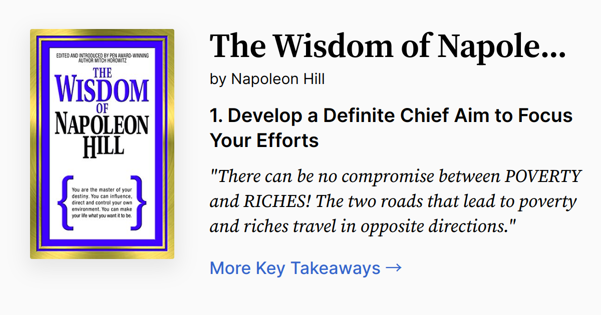 The Wisdom of Napoleon Hill | Summary, Audio, Quotes