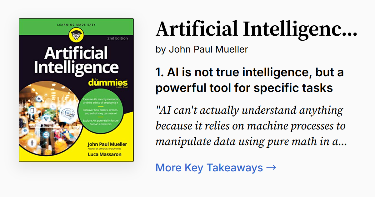 Artificial Intelligence For Dummies (For Dummies | Summary, Audio ...