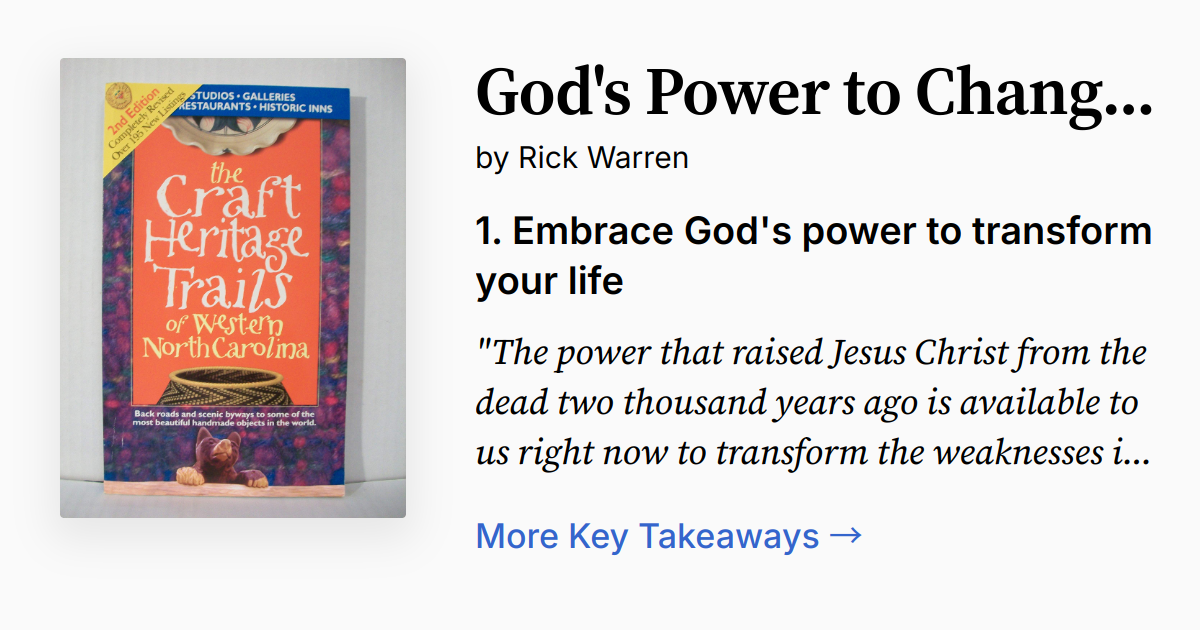 God's Power to Change Your Life | Summary, Audio, Quotes, FAQ