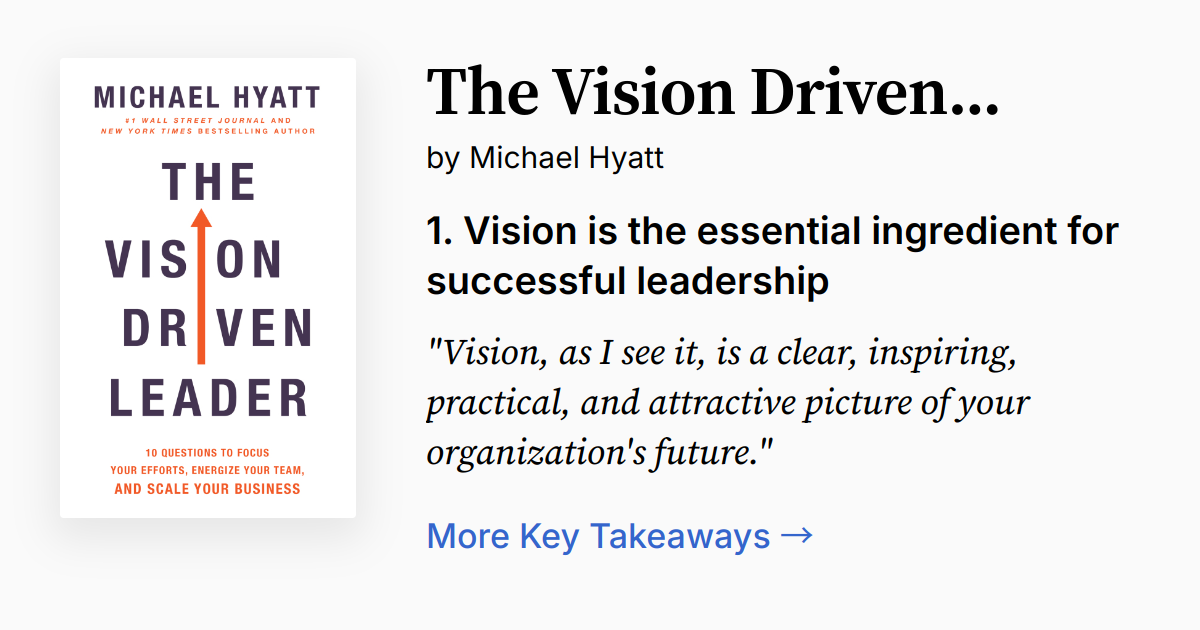 The Vision Driven Leader | Summary, Audio, Quotes, FAQ