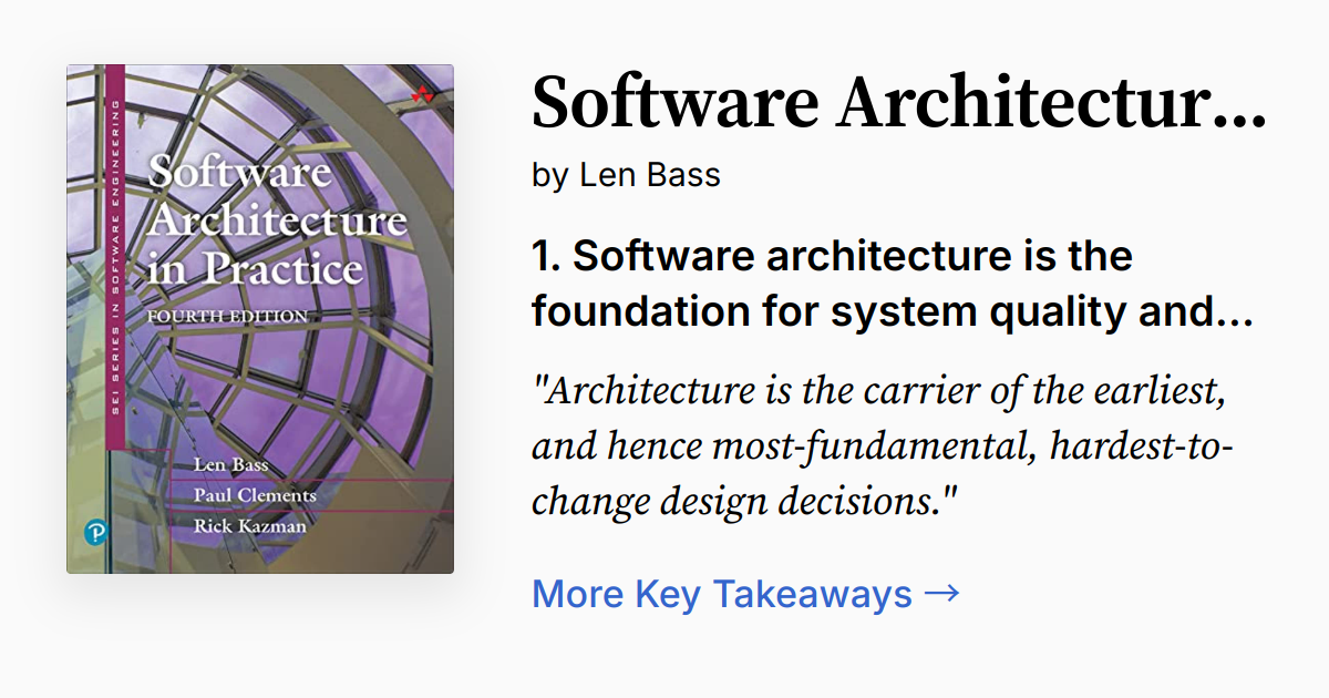 Software Architecture in Practice | Summary, Audio, Quotes, FAQ