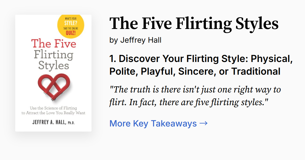 The Five Flirting Styles | Summary, Audio, Quotes, FAQ