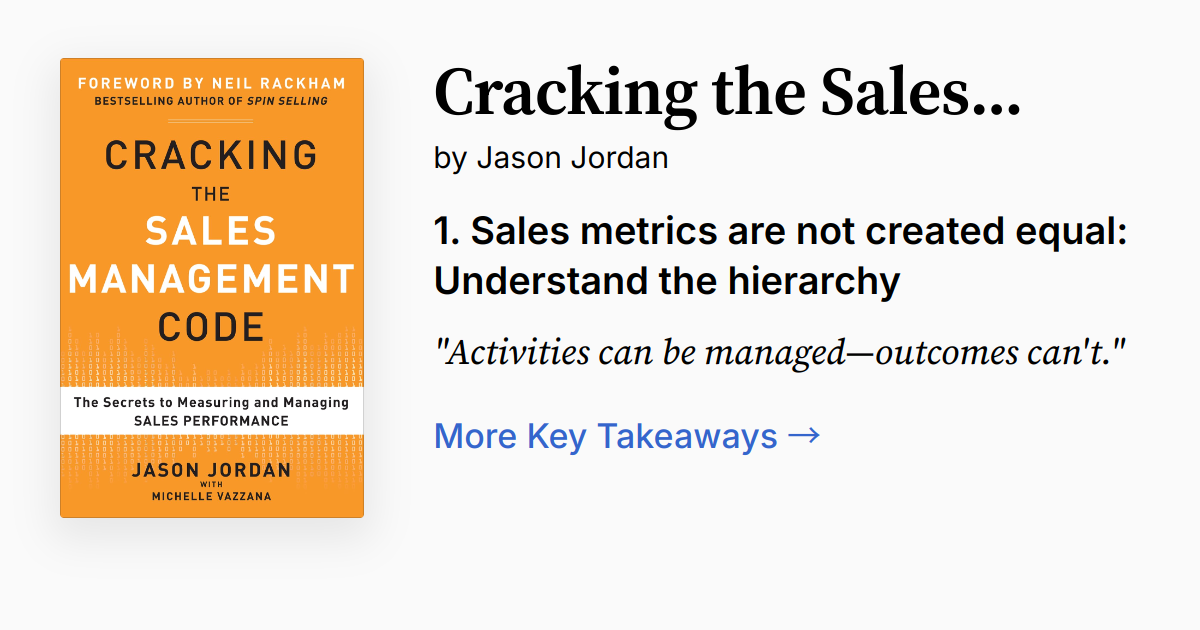 Cracking the Sales Management Code | Summary, Quotes, FAQ, Audio