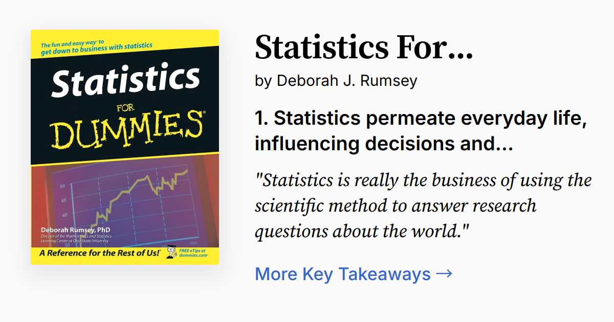 Statistics for Dummies | Summary, Audio, Quotes, FAQ