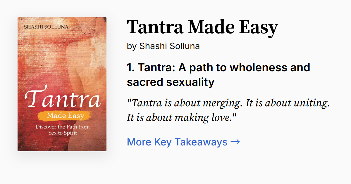 Tantra Made Easy | Summary, Audio, Quotes