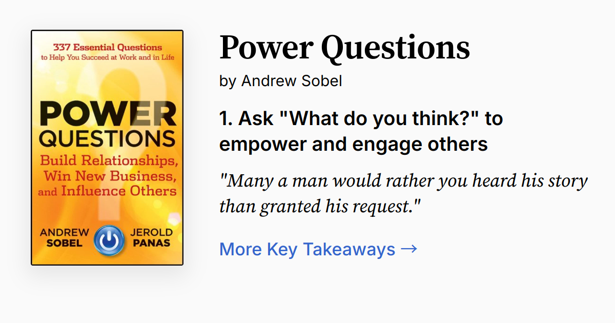 Power Questions - Build Relationships, Win New Business and Influence ...