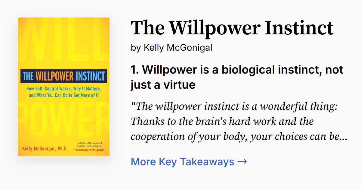 Cover of The Willpower Instinct