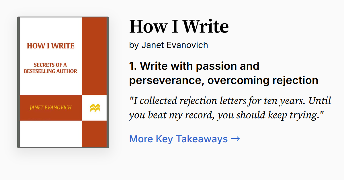 How I Write by Janet Evanovich | Summary, Audio, Quotes, FAQ