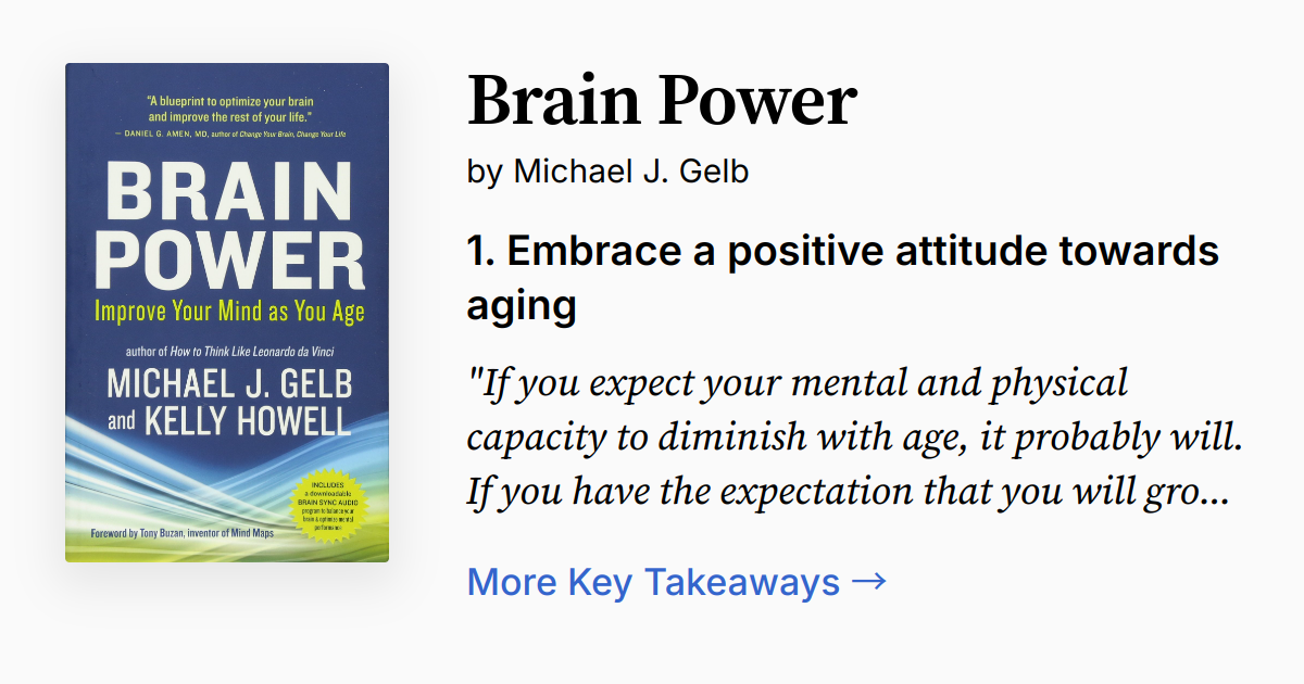 Brain Power by Michael J. Gelb | Summary, Audio, Quotes, FAQ