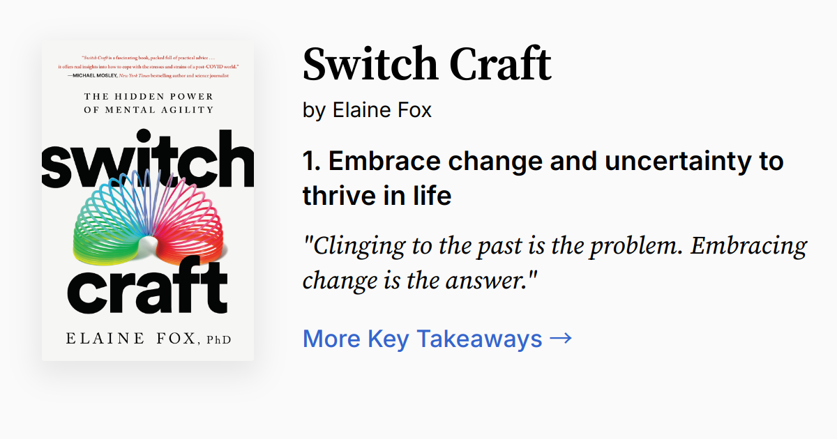 Switch Craft by Elaine Fox | Summary, Quotes, FAQ, Audio
