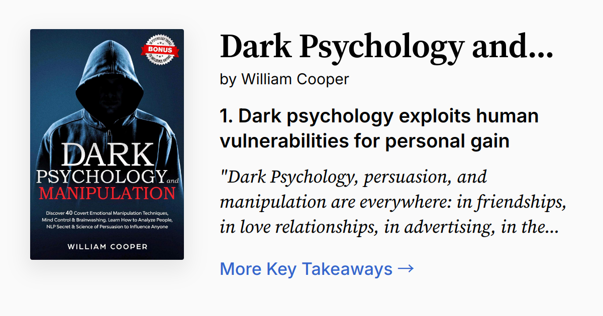 Cover of Dark Psychology and Manipulation