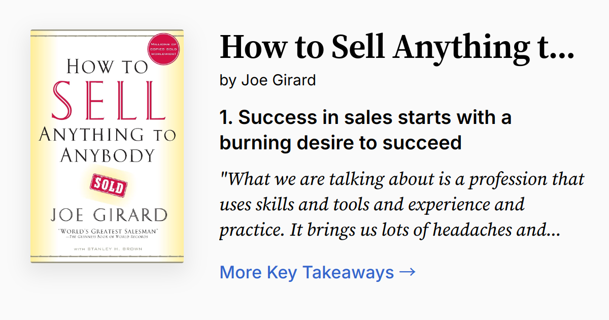 How to Sell Anything to Anybody | Summary, Quotes, FAQ, Audio