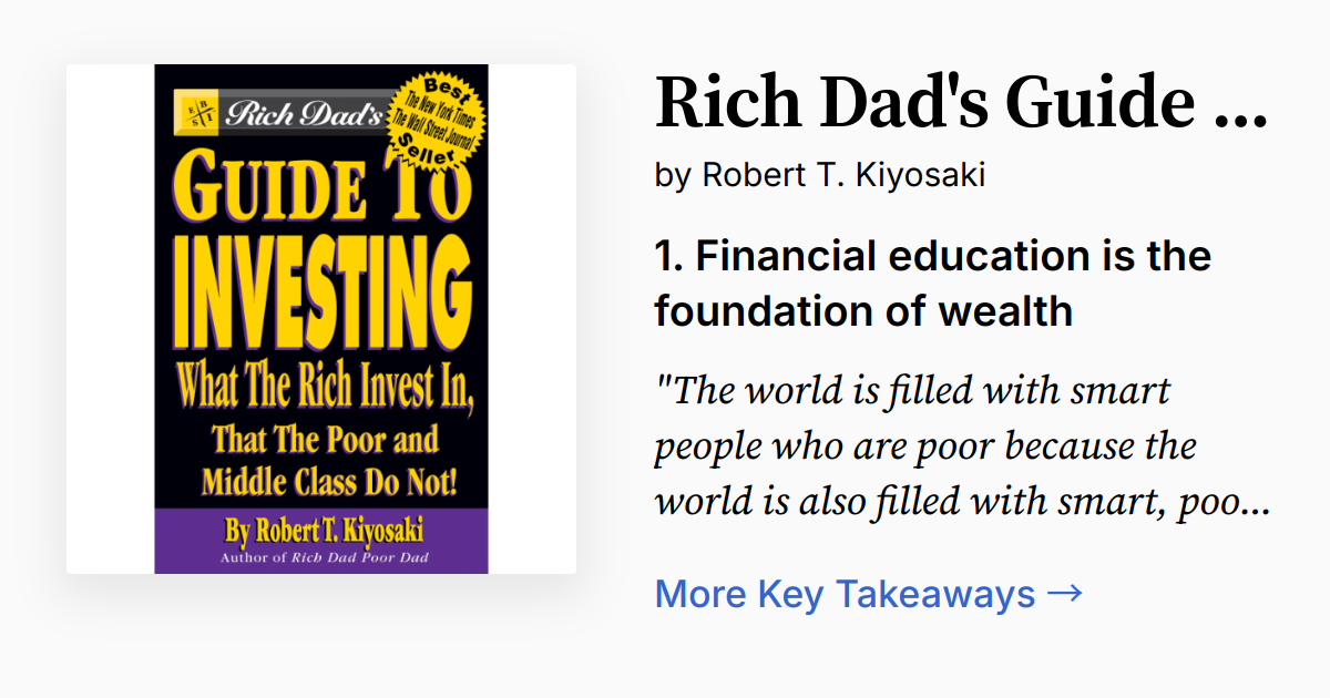 Cover of Rich Dad's Guide to Investing