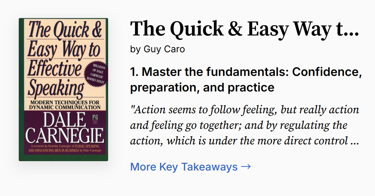 Cover of The Quick & Easy Way to Effective Speaking