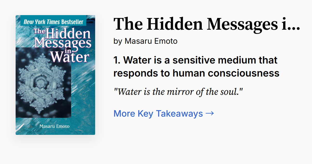 Cover of The Hidden Messages in Water