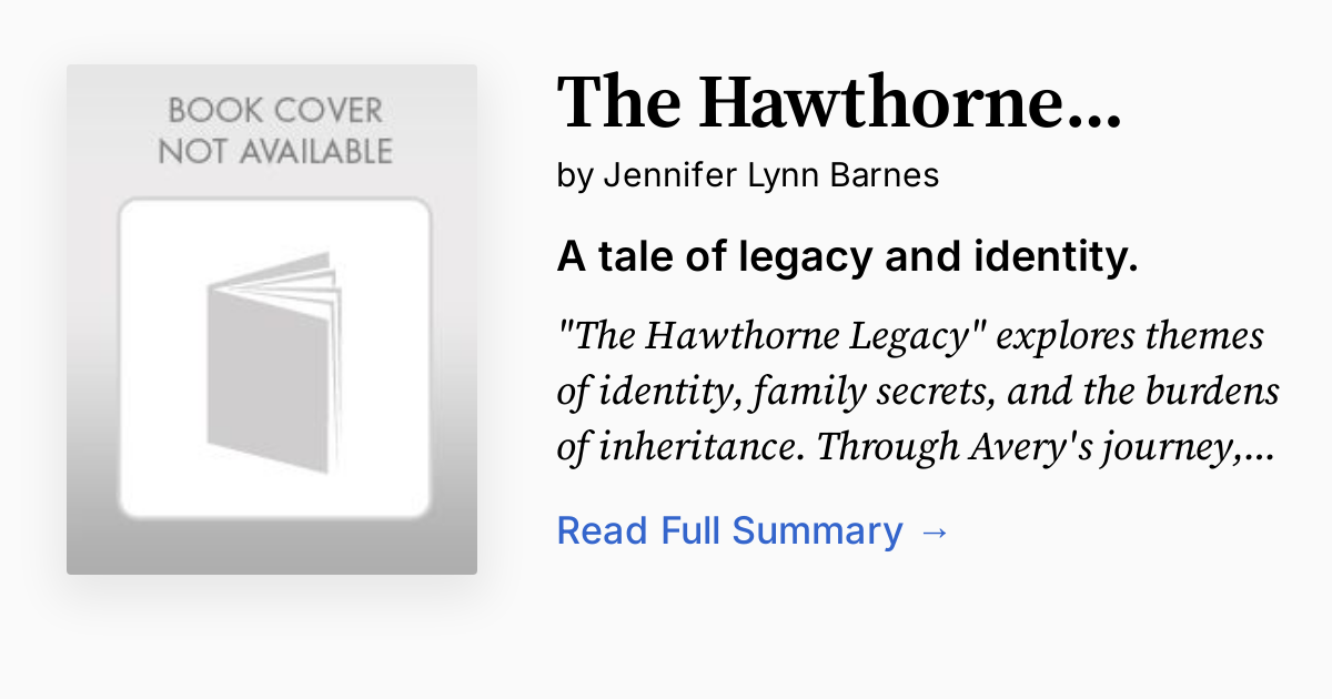 Cover of The Hawthorne Legacy