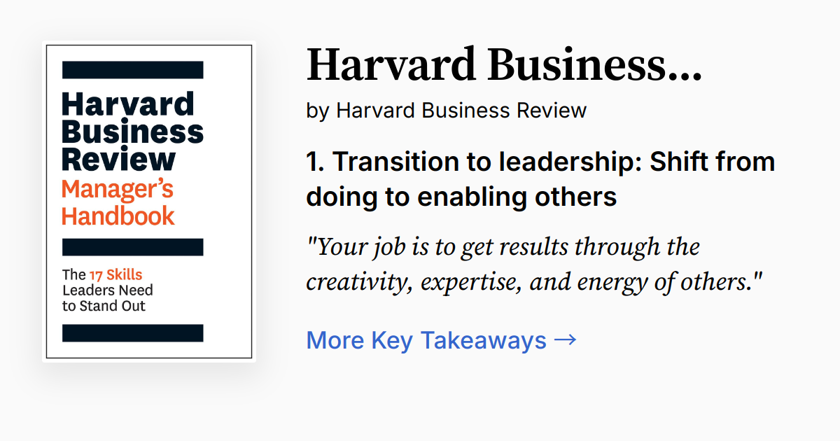 Cover of Harvard Business Review Manager's Handbook