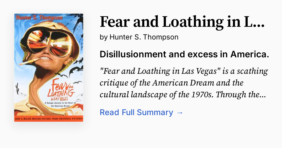 Fear and Loathing in Las Vegas | Summary, Analysis, FAQ