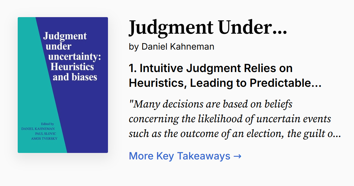 Cover of Judgment Under Uncertainty