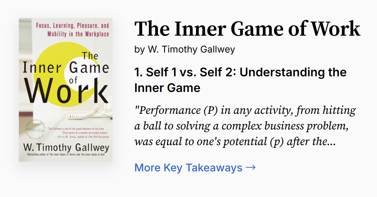 インナーワーク The Inner Game of Work インナーワーク The Inner Game of Work インナーワーク The