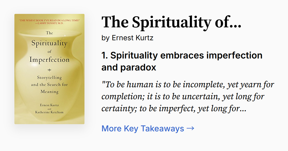 Cover of The Spirituality of Imperfection