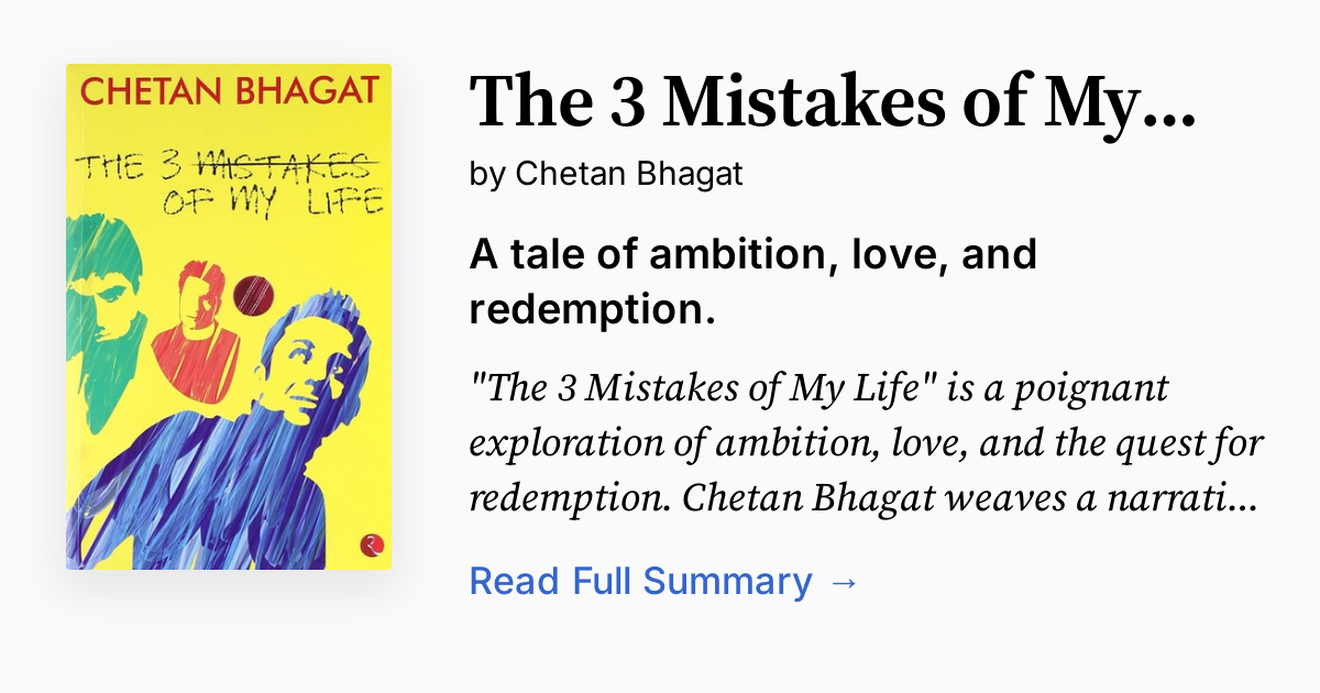 Cover of The 3 Mistakes of My Life