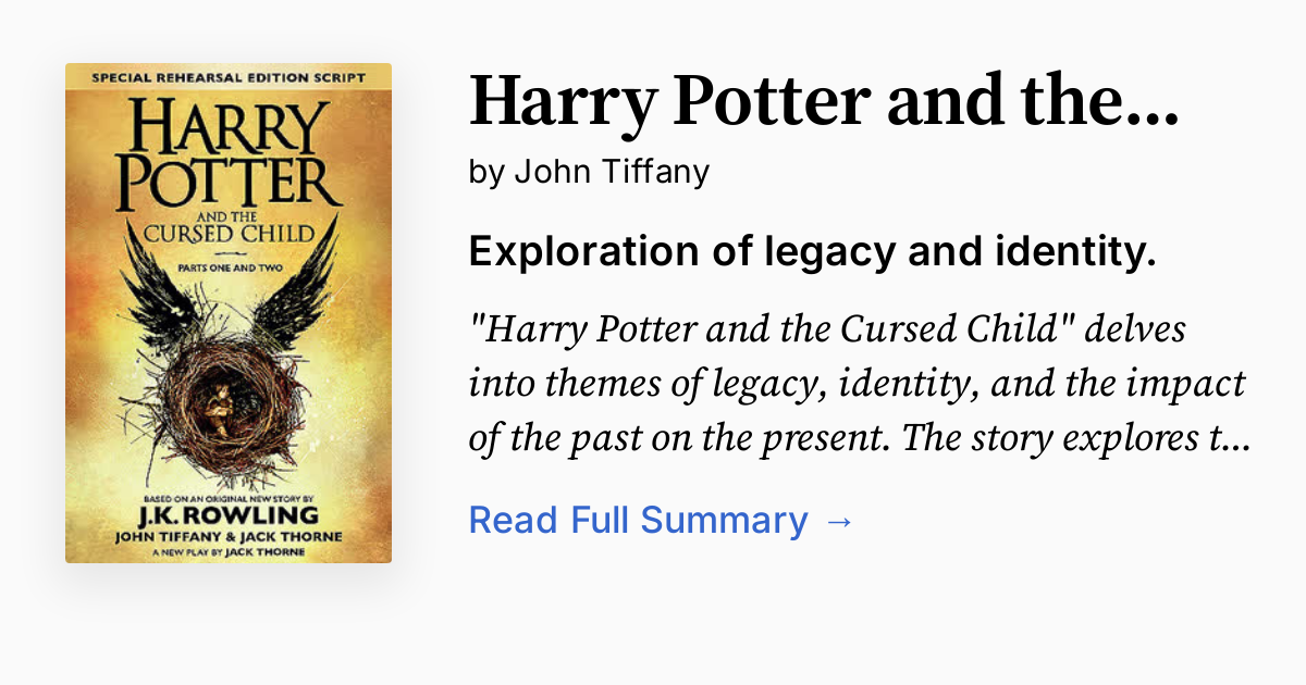 Harry Potter and the Cursed Child | Summary, Audio, Analysis, FAQ